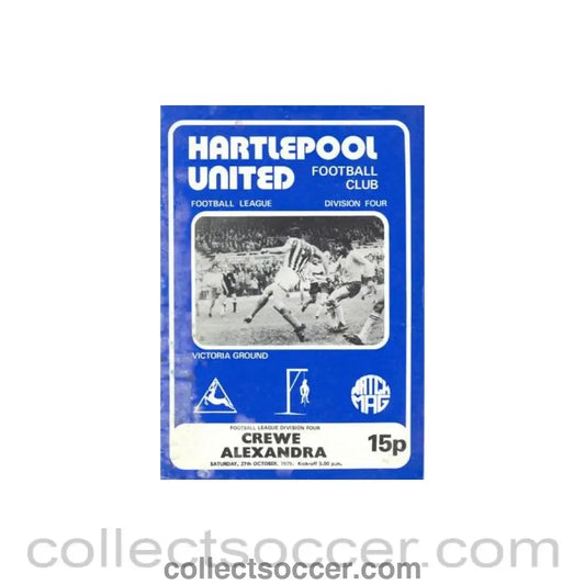 1979 - Hartlepool United v Crewe Alexandra official programme 27/10/1979 Football League half price