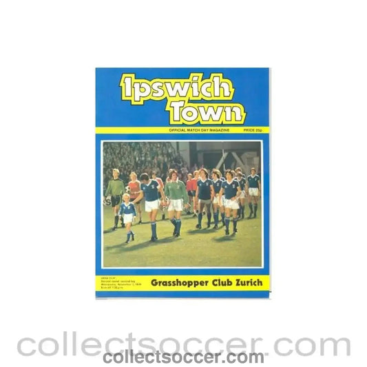 1979 - Ipswich Town v Grasshopper Zurich official programme 07/11/1979 UEFA Cup - Collect Soccer