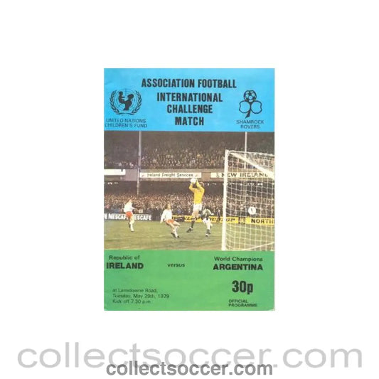 1979 - Ireland v Argentina official programme 29/05/1979 - Collect Soccer
