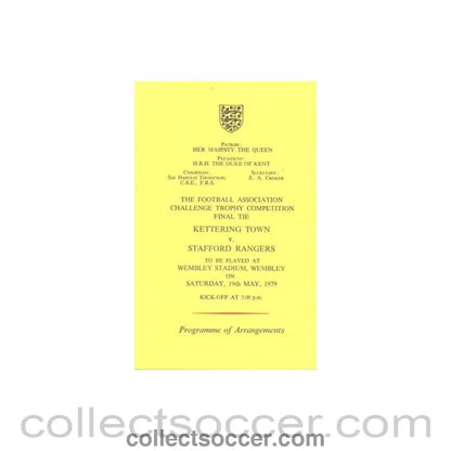 1979 Kettering Town v Stafford Rangers programme of arrangements Royal Box