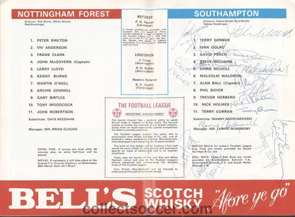 1979 League Cup Final Fully Signed by Southampton - Collect Soccer