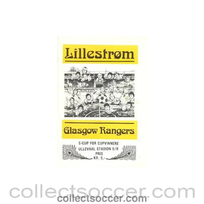 1979 - Lillestrom v Glasgow Rangers official programme 1979 - 1980 - Collect Soccer
