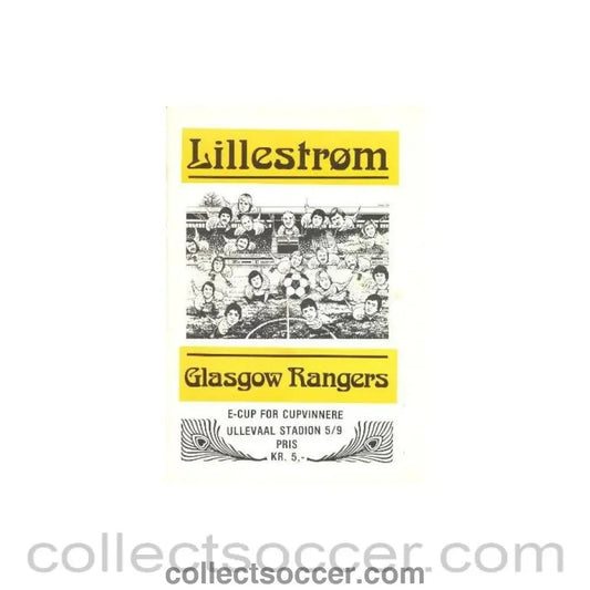 1979 - Lillestrom v Glasgow Rangers official programme 1979 - 1980 - Collect Soccer