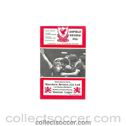 1979 - Liverpool v Blackburn Rovers official programme 27/01/1979 F.A. Cup - Collect Soccer