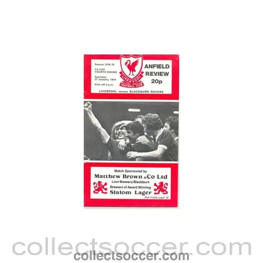 1979 - Liverpool v Blackburn Rovers official programme 27/01/1979 F.A. Cup - Collect Soccer