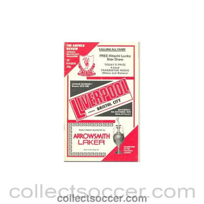 1979 - Liverpool v Bristol City official programme 06/10/1979 - Collect Soccer