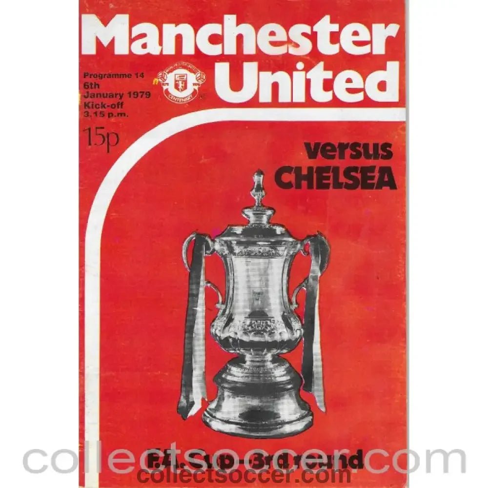 1979 - Manchester United v Chelsea 6/1/1979 FA Cup Rare Blacked Out Token Issue - Collect Soccer