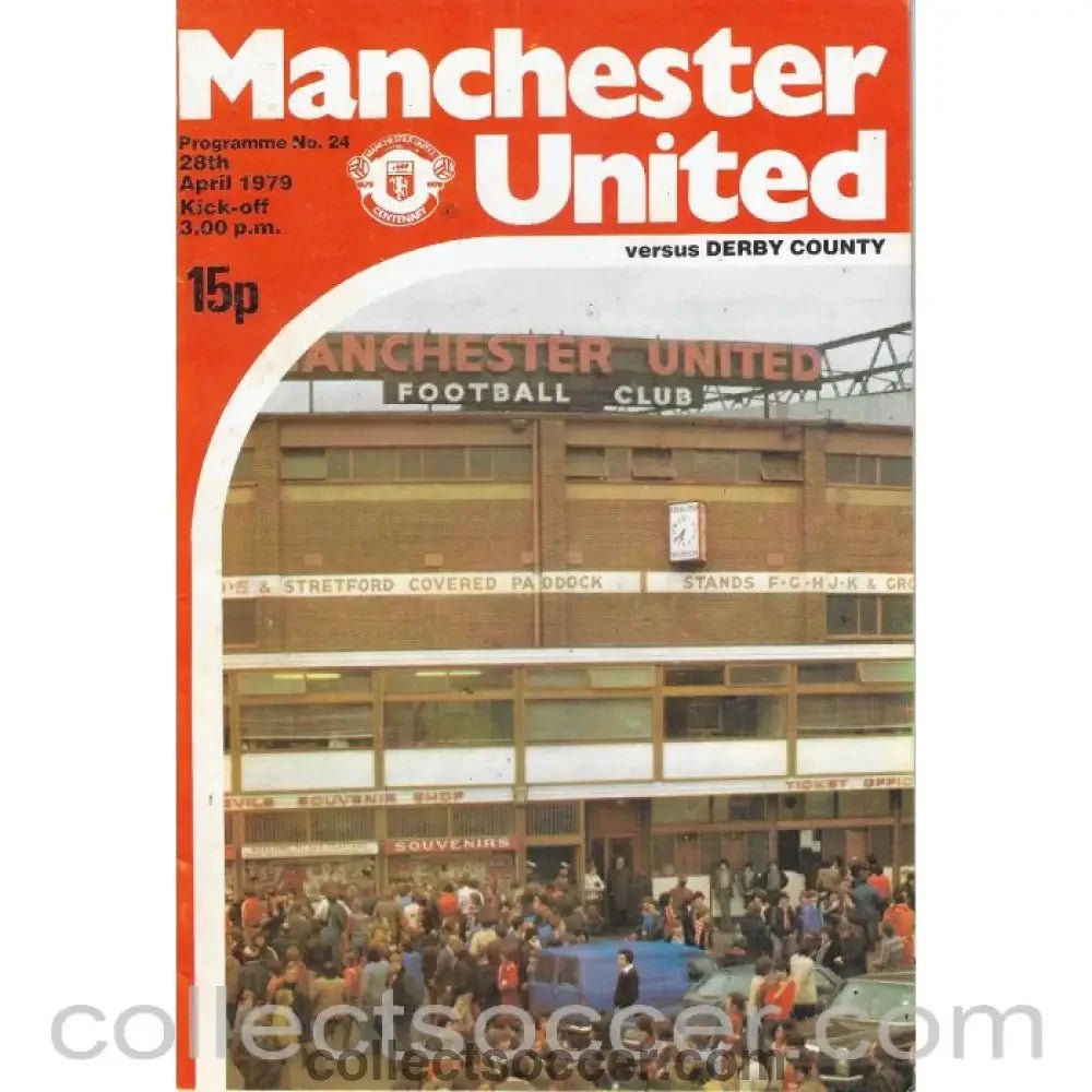 1979 - Manchester United v Derby County 28/04/1979 Official Programme - Rare Pink Token Issue - Collect Soccer