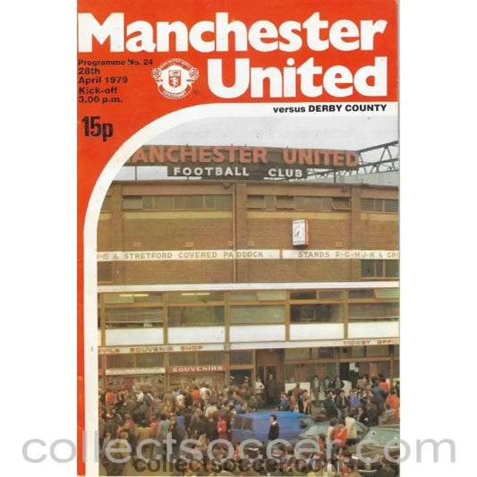 1979 - Manchester United v Derby County 28/04/1979 Official Programme - Rare Pink Token Issue - Collect Soccer