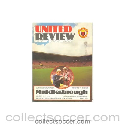 1979 - Manchester United v Middlesbrough official programme 01/09/1979 - Collect Soccer