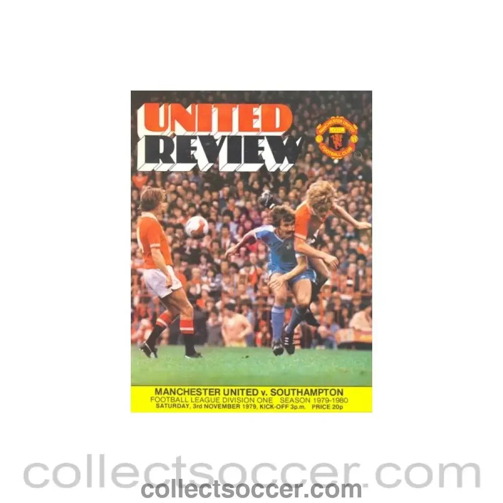 1979 - Manchester United v Southampton official programme 03/11/1979 token cut - Collect Soccer