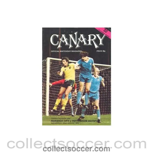 1979 - Norwich City v Tottenham Hotspur official programme 22/08/1979 Football League - Collect Soccer