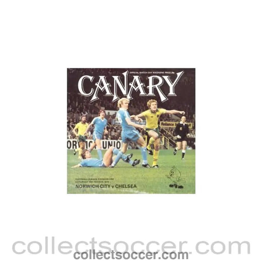 1979 - Norwich City vChelsea official programme 10/03/1979 - Collect Soccer