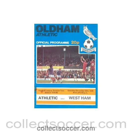 1979 - Oldham Athletic v West Ham United official programme 29/12/1979 Football League - Collect Soccer