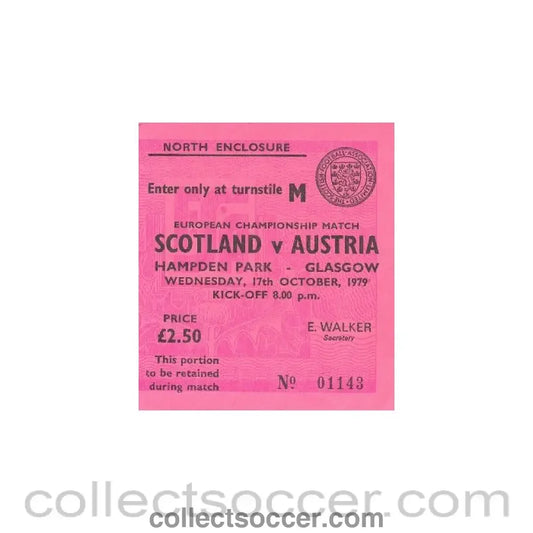 1979 - Scotland v Austria ticket 17/10/1979