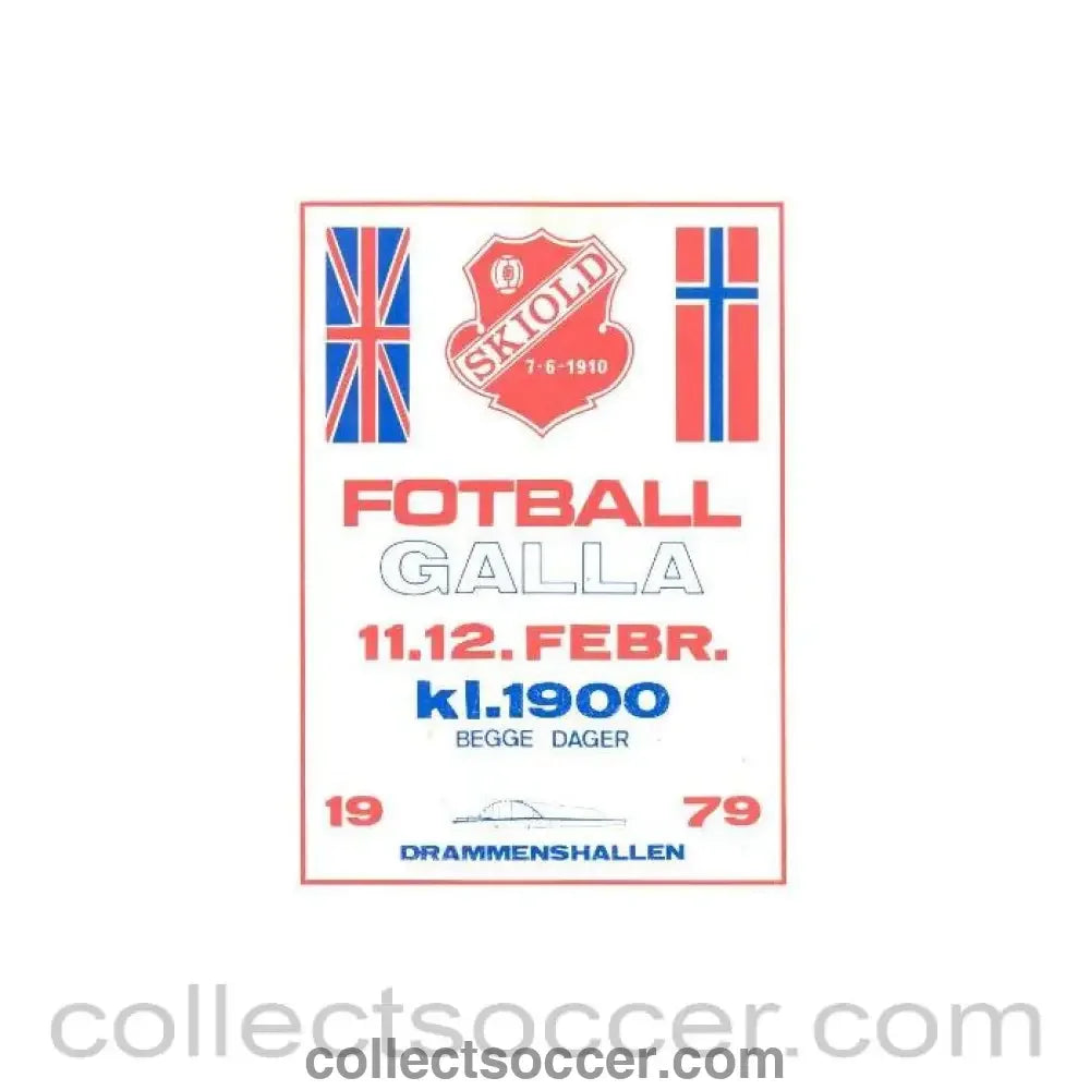 1979 Skiold Norway v England official programme 12/02/1979 Skiold Football Galla