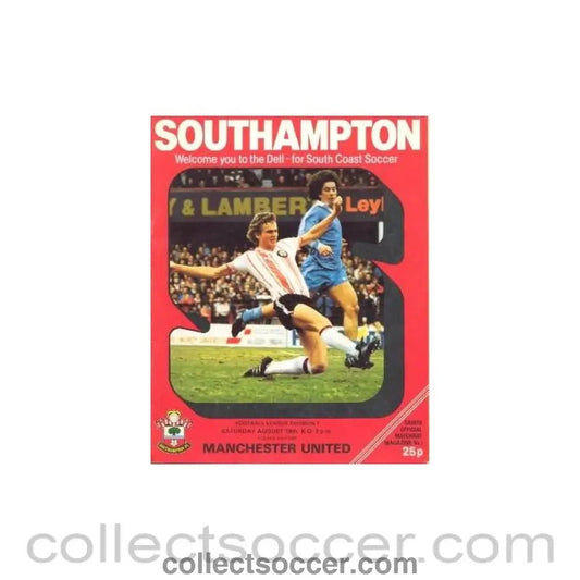 1979 - Southampton v Manchester United official programme 18/08/1979 Football League - Collect Soccer