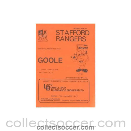 1979 - Stafford Rangers v Goole official programme 15/05/1979 Northern Premier League - Collect Soccer