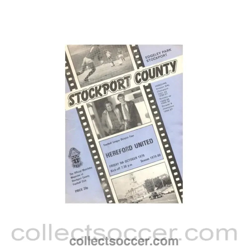 1979 - Stockport County v Hereford United official programme 05/10/1979 Football League - Collect Soccer