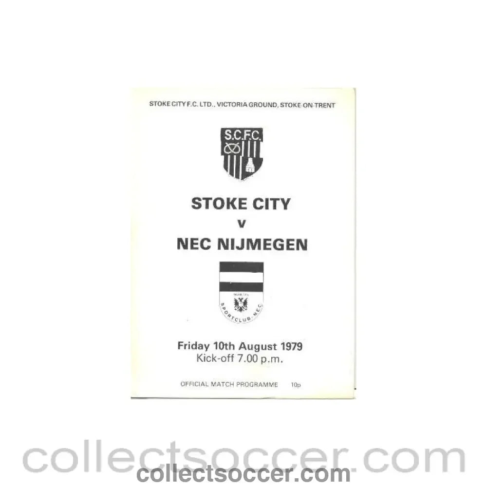 1979 - Stoke City v NEC Nijmegen official programme 10/08/1979, with a newspaper cutting - Collect Soccer