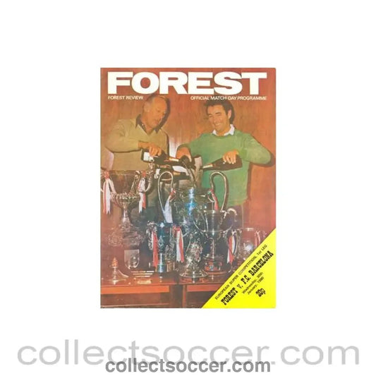 1979 Super Cup Final Official Programme 1st Leg Nottingham Forest v Barcelona - Collect Soccer