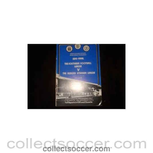 1979 - The Southern Football League v The Berger Isthamian League official programme 29/04/1979 Semi - Final - Collect Soccer