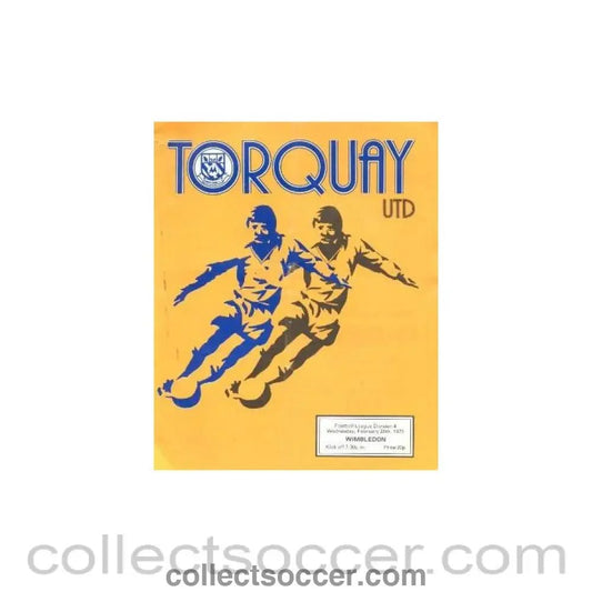 1979 - Torquay United v Wimbledon official programme 28/02/1979 - Collect Soccer