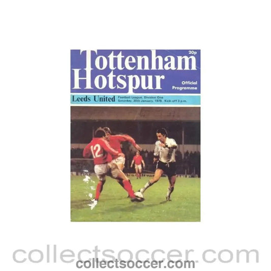 1979 - Tottenham Hotspur v Leeds United official programme 20/01/1979 Football League - Collect Soccer
