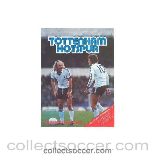 1979 - Tottenham Hotspur v Manchester United official programme 01/12/1979 Football League - Collect Soccer