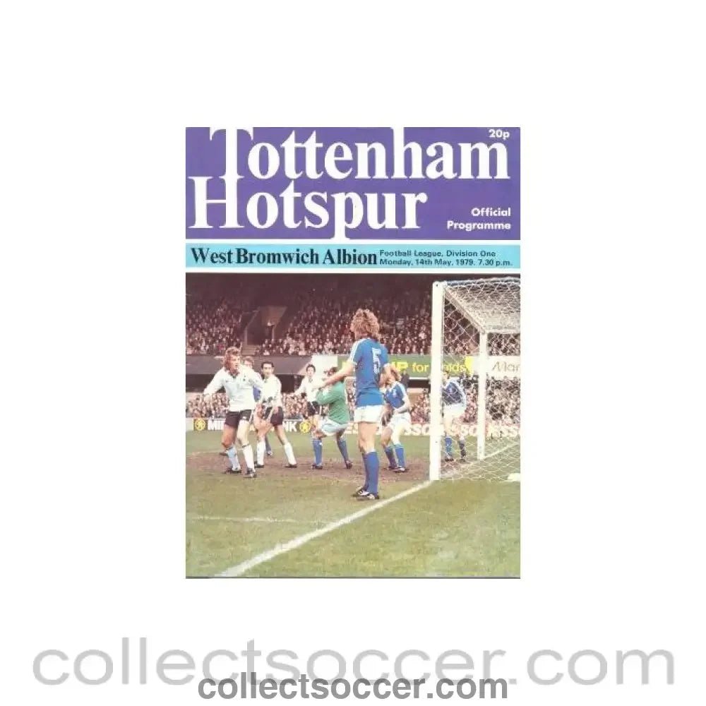 1979 - Tottenham Hotspur v West Bromwich Albion official programme 14/05/1979 Football League - Collect Soccer