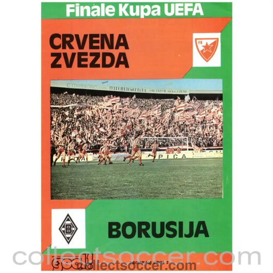 1979 UEFA Cup Final Official Programme Red Star Belgrade v Borussia Monchengladbach 1st Leg - Collect Soccer