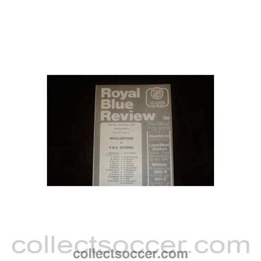 1979 - Wealdstone v Eching official programme 01/10/1979, Semi-Professional International - Collect Soccer
