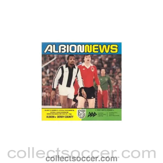1979 - West Bromwich Albion v Derby County official programme 26/03/1979 Football League - Collect Soccer