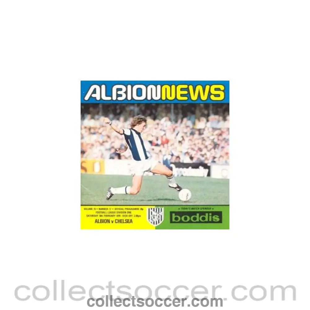 1979 - West Bromwich Albion vChelsea official programme 10/02/1979 - Collect Soccer