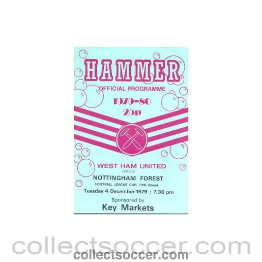 1979 - West Ham United v Nottingham Forest official programme 04/12/1979 - Collect Soccer