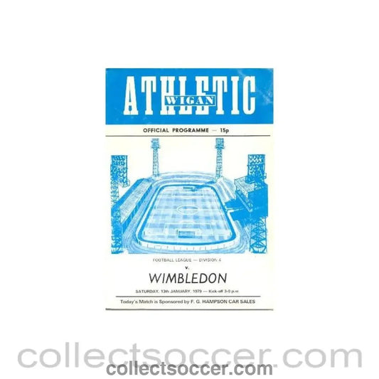 1979 - Wigan Athletic v Wimbledon official programme 13/01/1979 - Collect Soccer