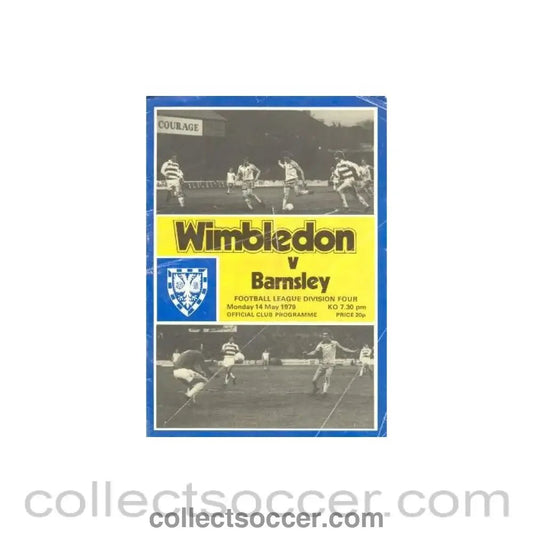 1979 - Wimbledon v Barnsley official programme 14/05/1979 - Collect Soccer