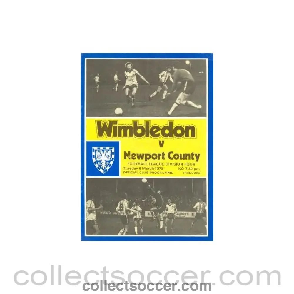 1979 - Wimbledon v Newport County official programme 06/03/1979 - Collect Soccer