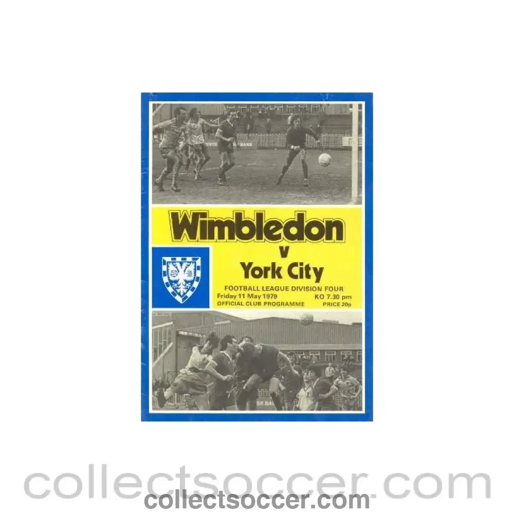 1979 - Wimbledon v York City official programme 11/05/1979 - Collect Soccer
