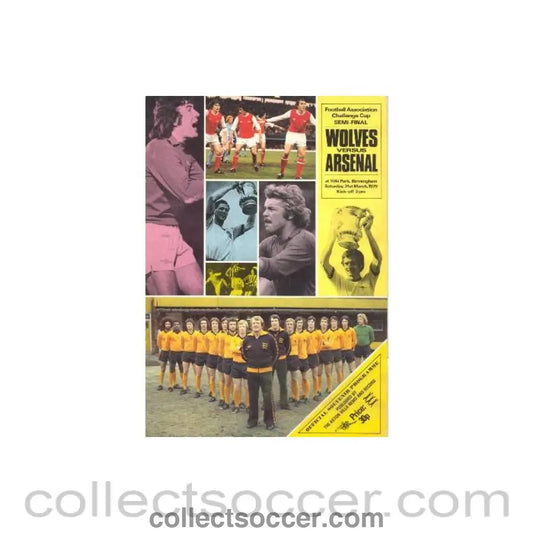 1979 Wolverhampton v Arsenal official programme 31/03/1979 FA Challenge Cup Semi-Final
