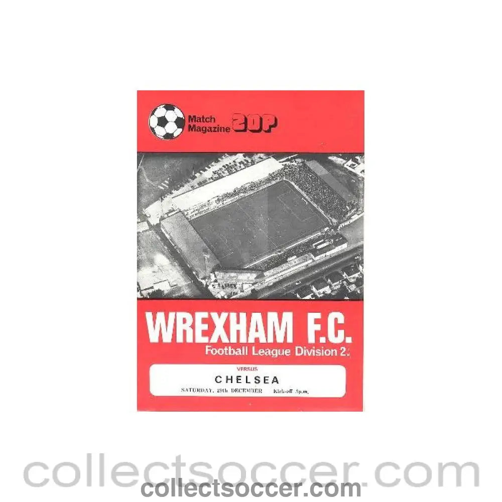 1979 - Wrexham v Chelsea official football programme 29/12/1979