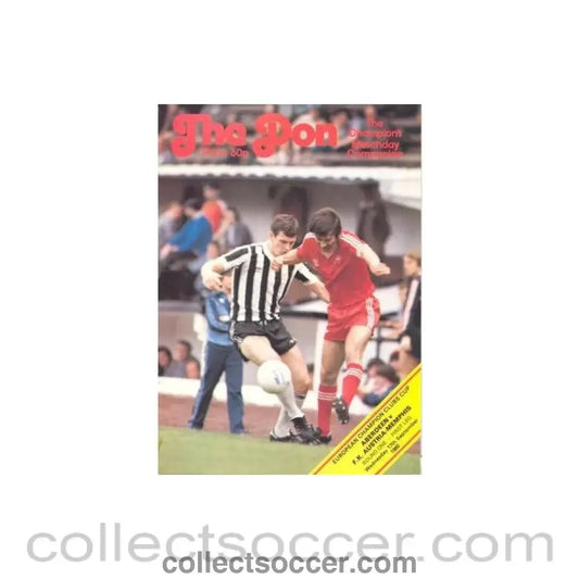 1980 - Aberdeen v Austria Memphis official programme 17/09/1980 European Cup - Collect Soccer