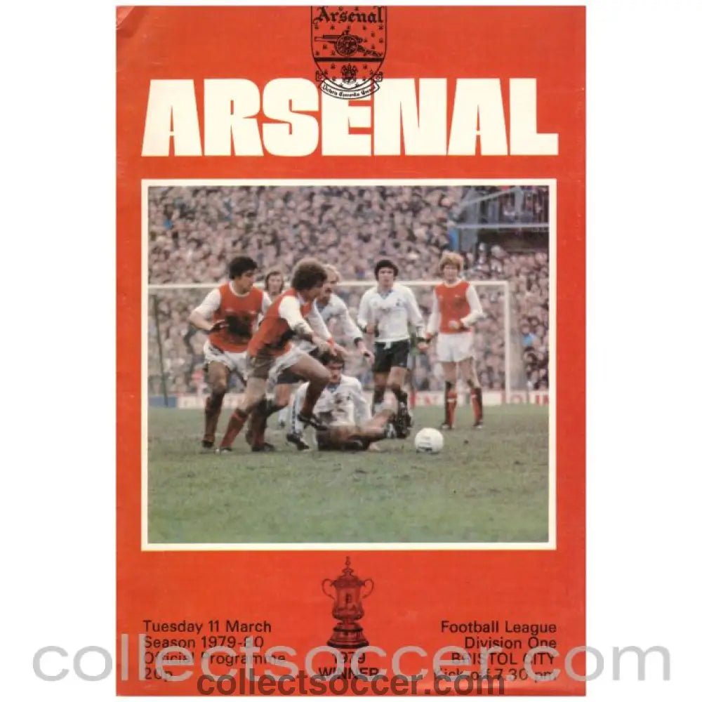 1980 Arsenal v Bristol City Football Programme - Collect Soccer