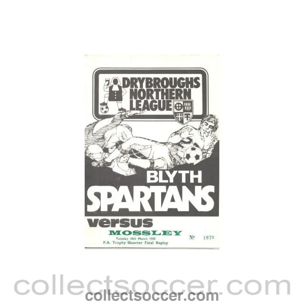1980 - Blyth Spartans v Mossley official programme 18/03/1980 - Collect Soccer