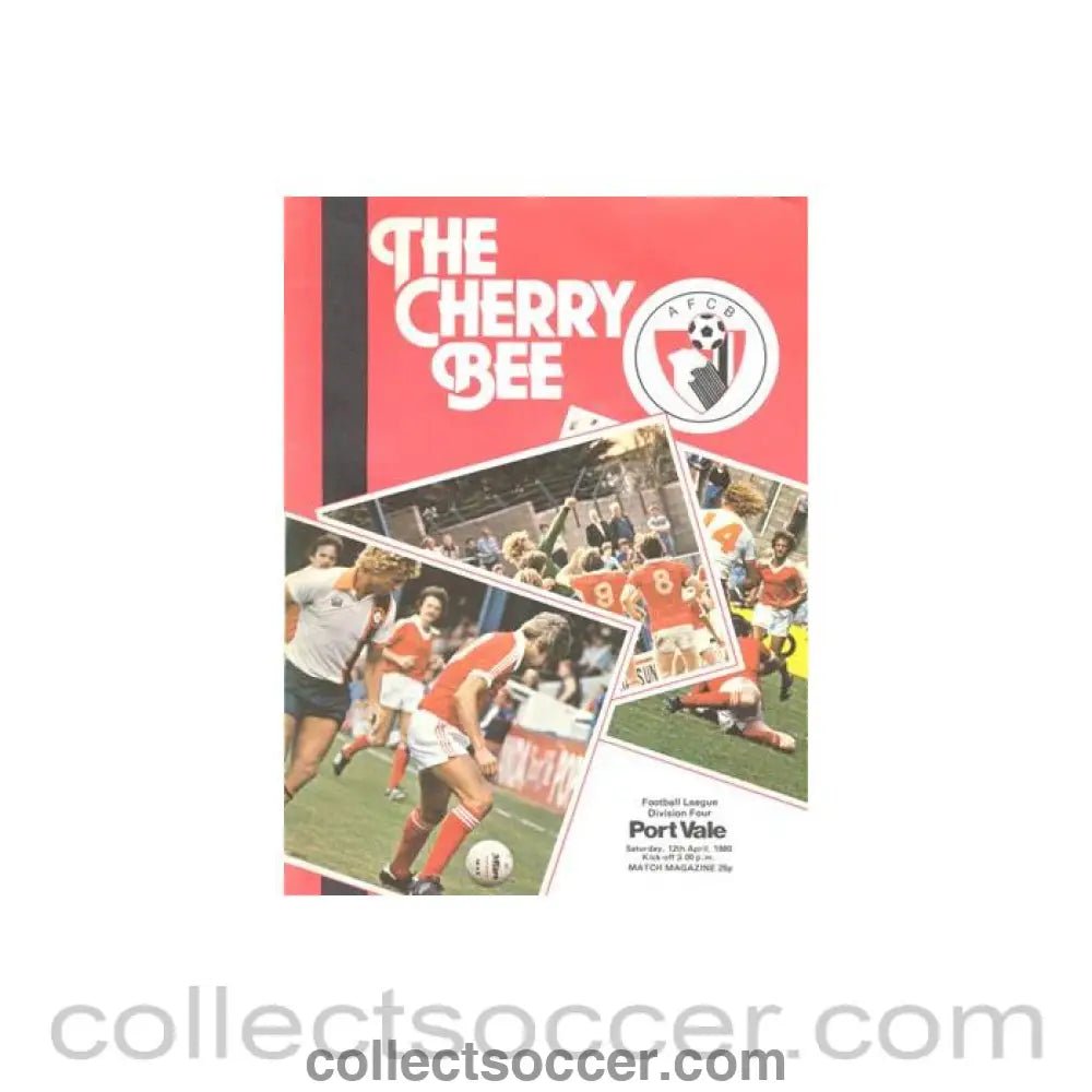 1980 - Bournemouth v Port Vale official programme 12/04/1980 Football League Cup - Collect Soccer