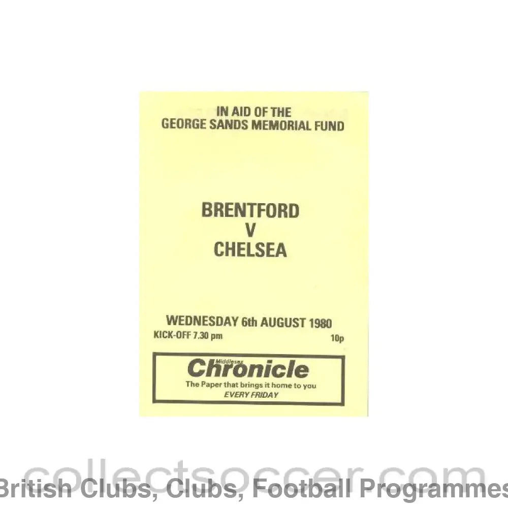 1980 - Brentford vChelsea official programme 06/08/1980