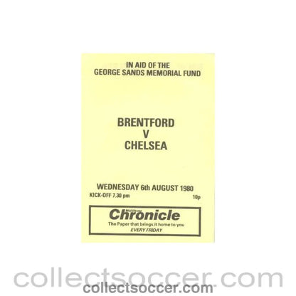 1980 - Brentford vChelsea official programme 06/08/1980 - Collect Soccer