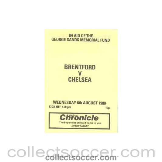 1980 - Brentford vChelsea official programme 06/08/1980 - Collect Soccer