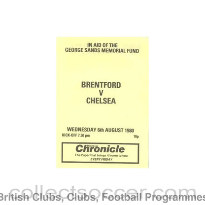 1980 - Brentford vChelsea official programme 06/08/1980