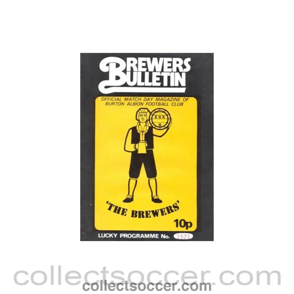 1980 - Burton Albion v Barry Town official programme 1980 - 1981 League - Collect Soccer